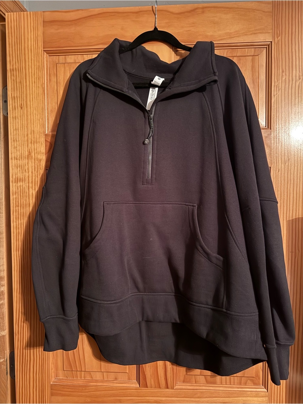 Lululemon Black Half-Zip Pullover Hoodie with Kangaroo Pocket